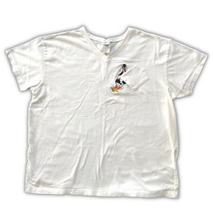 VTG Warner Bros. Sylvester & Tweety Bird Skewed Pocket Humor Tshirt Official XL